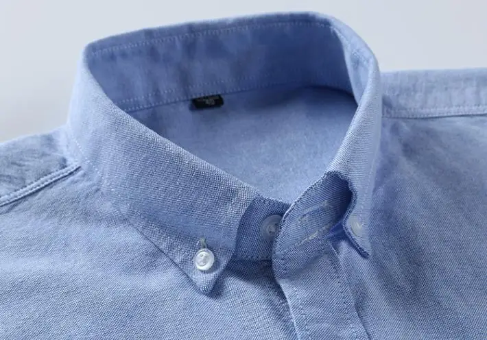 100% Cotton Oxford Plaid Solid Color Striped Shirt Tops Casual Long Sleeve Shirt Slim Fit Shirt Men Camisa Social Korean Clothes