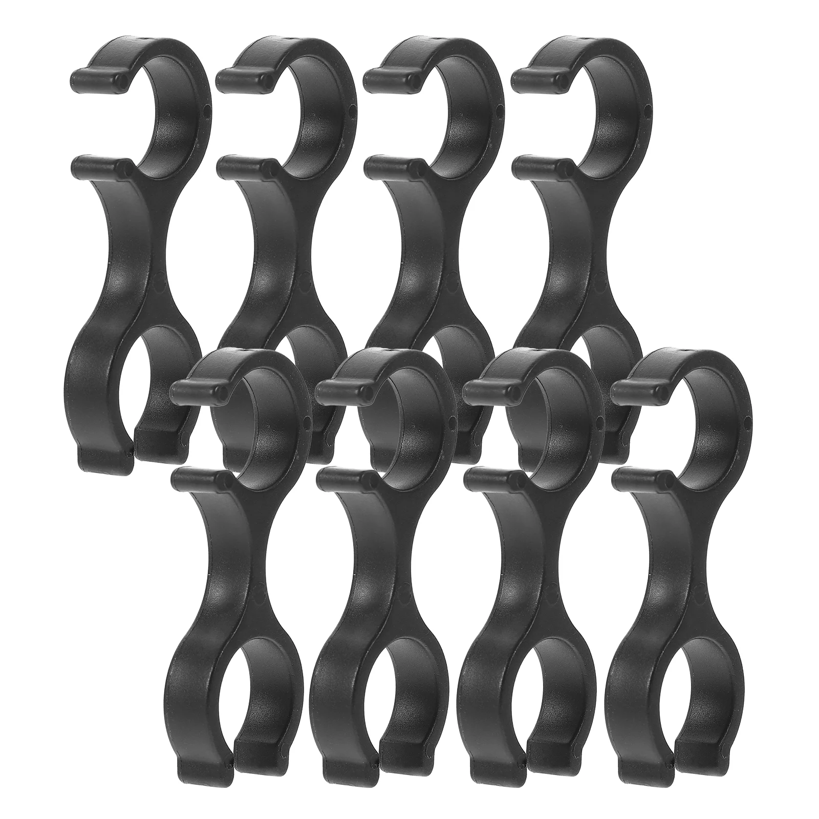 

8pcs Alpenstock Handcuffs Shape Clips Housing Hose Guide for Outdoor Walking Stick (Black)