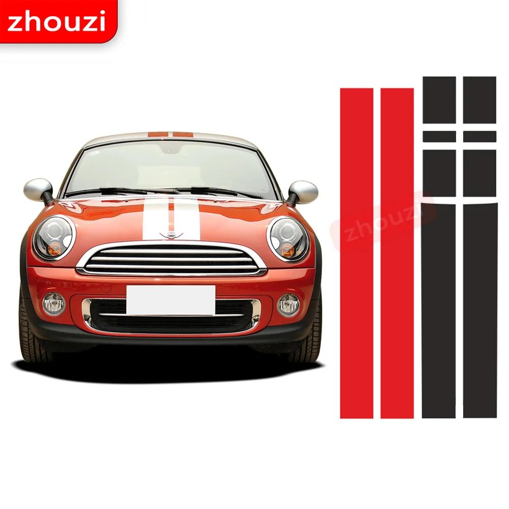 

Car Hood Bonnet Roof Rear Stripes Sticker Body Decal for Mini Cooper Coupe r56 r57 r58 r59 John Cooper Works JCW Roadster Cabrio