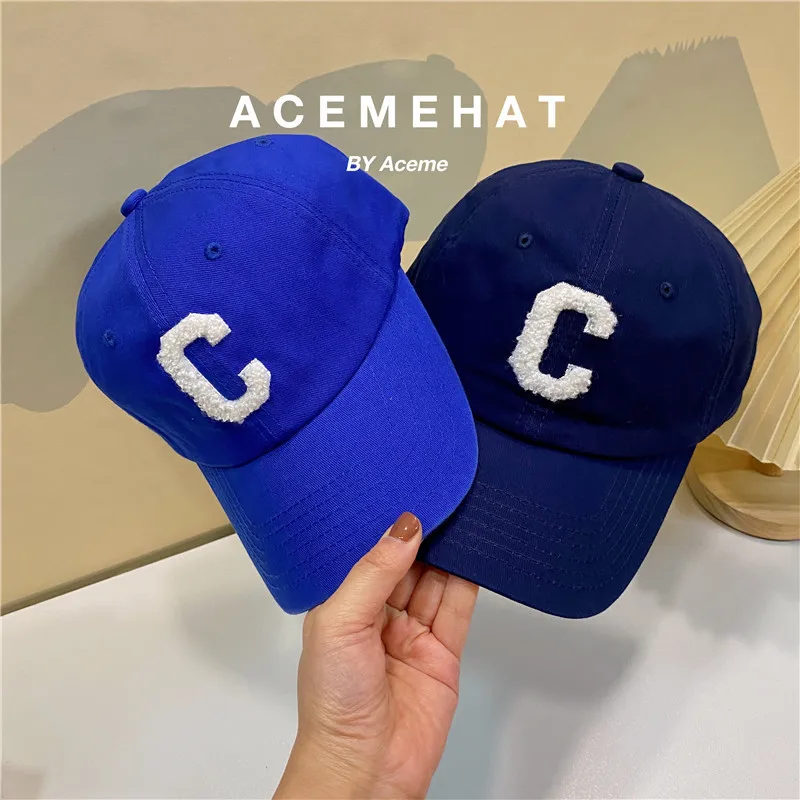 

C letters towel contracted popular logo embroidered cap female ins wind in spring and summer South Korea sunscreen joker basebal