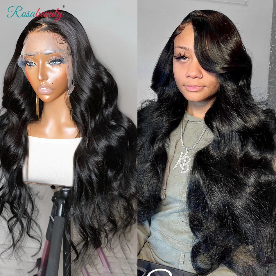 

Rosabeauty 360 HD Transparent Full Lace Wig Body Wave 13x6 Lace Frontal Human Hair Wigs 30 Inch 4x4 Lace Closure Wig For Women