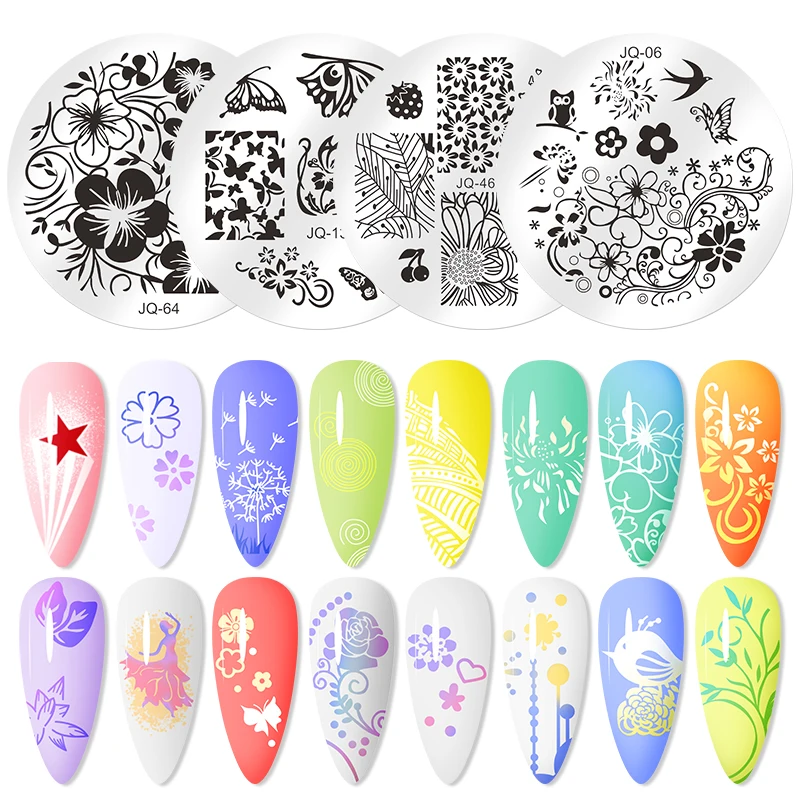 

1 шт. шаблоны для дизайна ногтей штамповочная пластина дизайн Цветочный ЗАВОД стекло Температура кружева штамп шаблоны пластины Изображени...