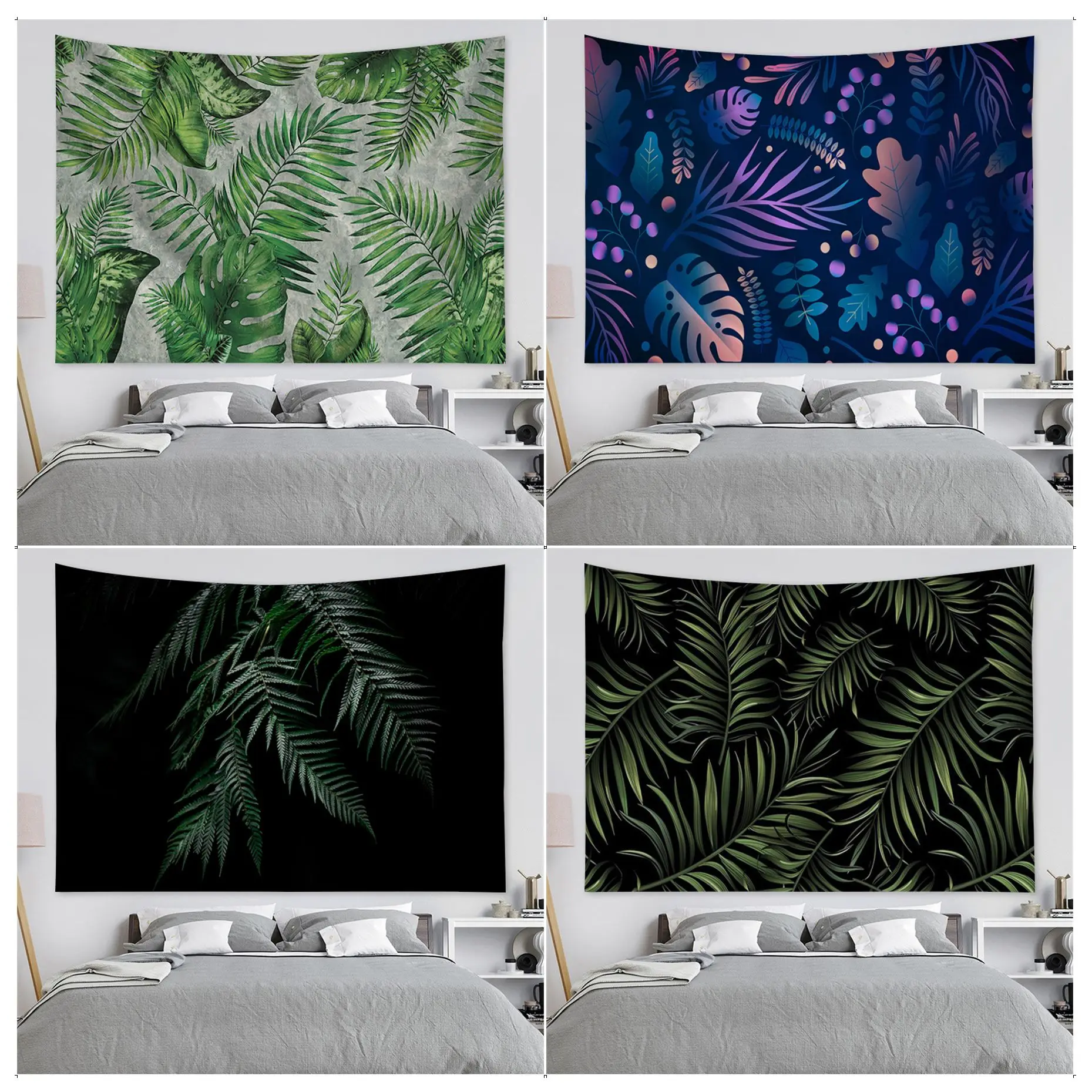 

Palms Leaves Wall Tapestry Wall Hanging Decoration Household Japanese Tapestry