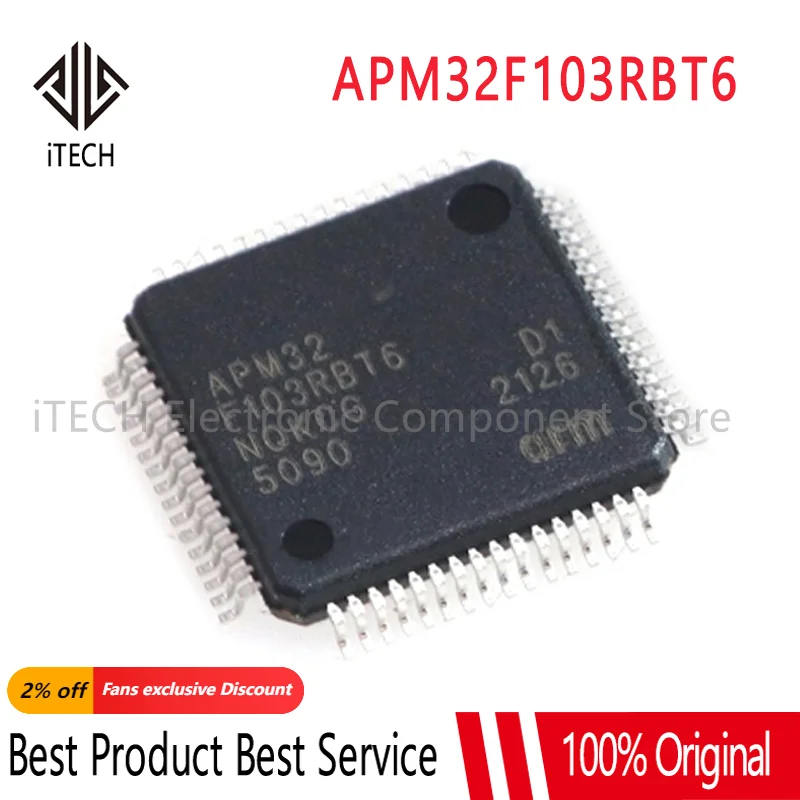Набор микросхем APM32F103RBT6 APM32F103RB APM32F103 LQFP64, 5 шт./партия, 100%