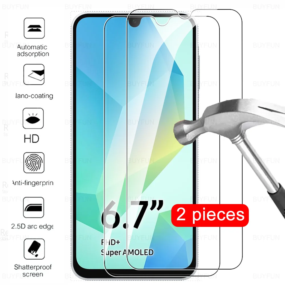 2 шт. закаленное стекло с полным покрытием для Samsung Galaxy A16 защитная пленка экрана A