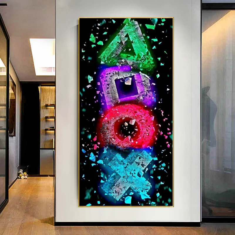 

Graffiti Art PlayStation Gamer Room Canvas Painting Arena Gaming Poster and Prints Wall Art Pictures for Bedroom Home Decoration