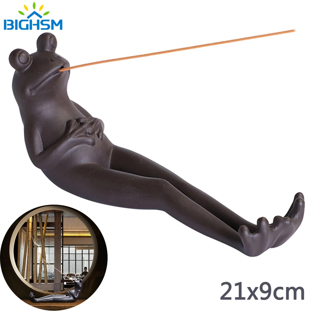 Ceramic Insence Burner Ash Catcher, Incense Stand Frog Sculpture Ornament For Aromatherapy/yoga