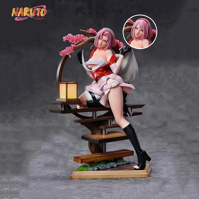 

Naruto 33cm Haruno Sakura Anime Figure Shippuuden Hentai Clothes Removable Sexy Figures Gk PVC Statue Model Doll Collectible Toy