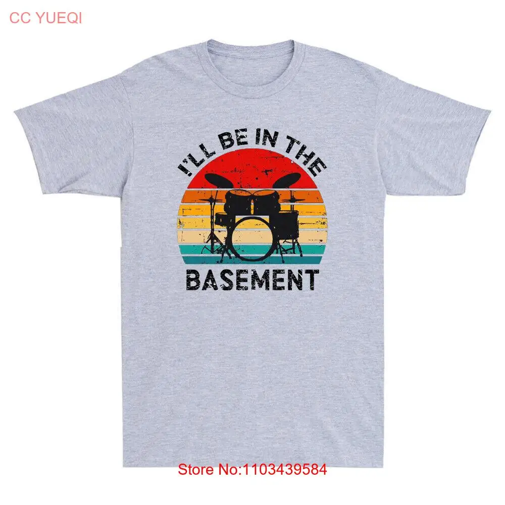 Мужская футболка с коротким рукавом Я буду в подвале винтажная барабанная