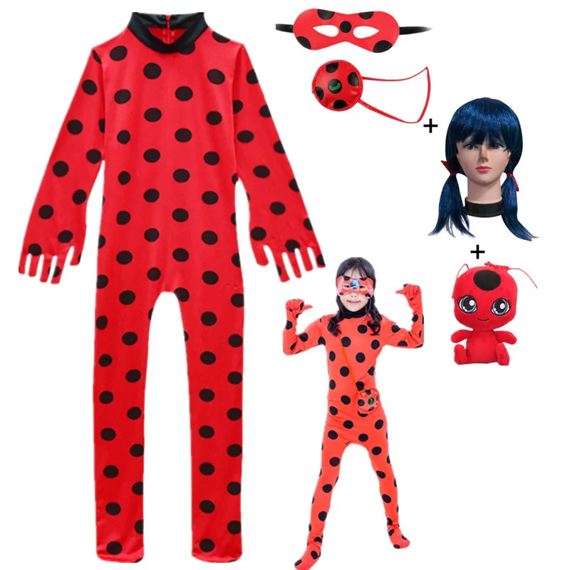 

Halloween Fancy women Girls Costumes Easter Cosplay Jumpsuit cat noir Children Spandex Costumes for Kids aldult Suits Wig toy