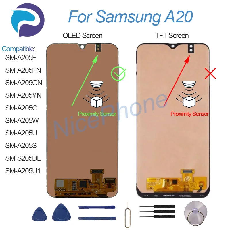 Фото Новый, хорошо упакованный сменный ЖК-экран для Samsung A20 SM-A205F/FN/GN/YN/G/W/U/S/DL/U1A20, дисплей с сенсорным экраном в сборе №3