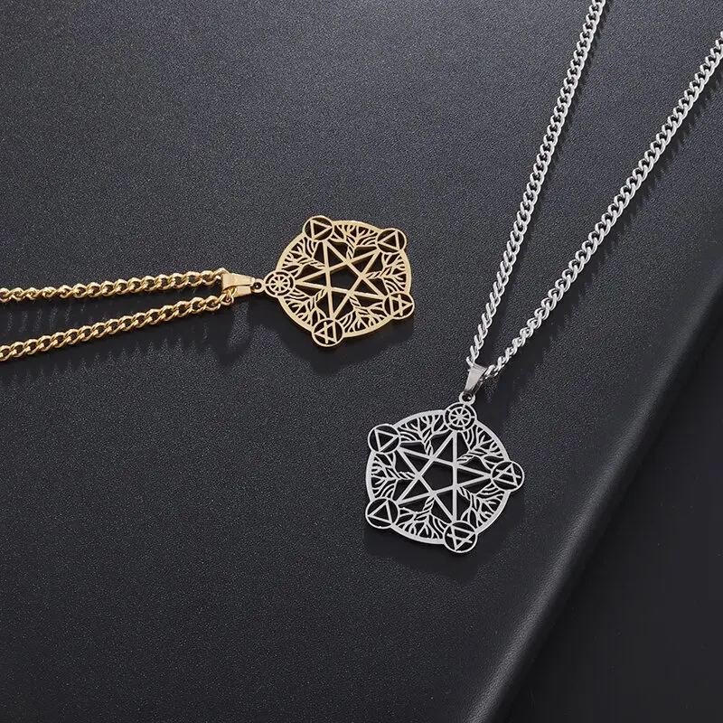 Астрологическое ожерелье Dawapara Wicca с пятиконечной звездой ведьмы для мужчин и