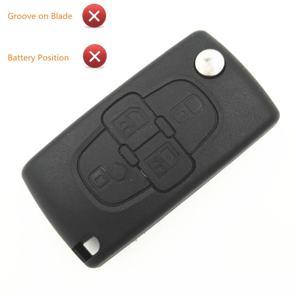 Флип-чехол для Citroen C2/C3/C4/C5/C6/C8/Xsara Picasso/CE0523 4 кнопки без пазов положения