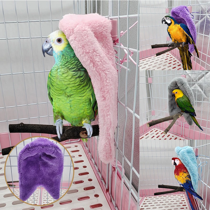 

Bird Tent Winter Windproof Bird Cage Hanging Bed Bird Windbreaker Windshield Corner Shelter Cotton Warm Soft Plush Bird Hammock