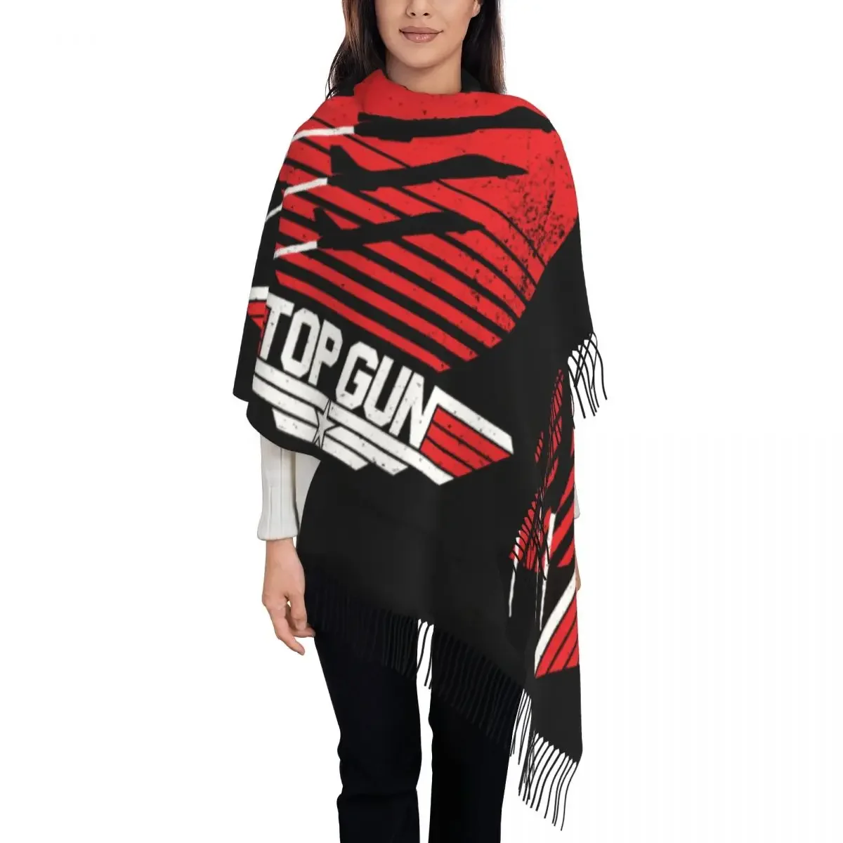 Модные шарфы Maverick с рисунком фотообои зимние женские Topgun