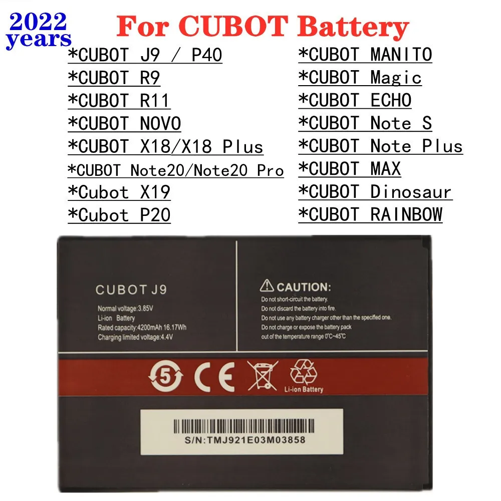 Новый оригинальный аккумулятор CUBOT для J9 P40 R9 R11 X19 P20 Note S 20 Pro Plus MAX Dinosaur X18 RAINBOW NOVO MANITO