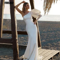 fivsole modern long sleeves bridal gown 2022 new glamorous mermaid wedding dresses backless sash bead crystals vestido de noiva