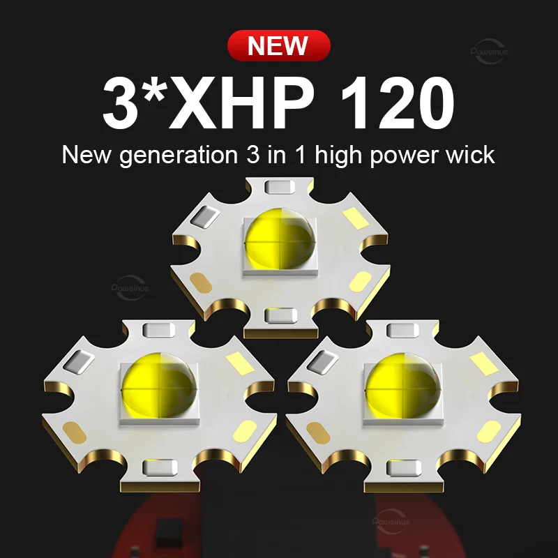 3 * XHP120 Профессиональный Фонарик Для Дайвинга IPX8 Водонепроницаемый Светодиодный