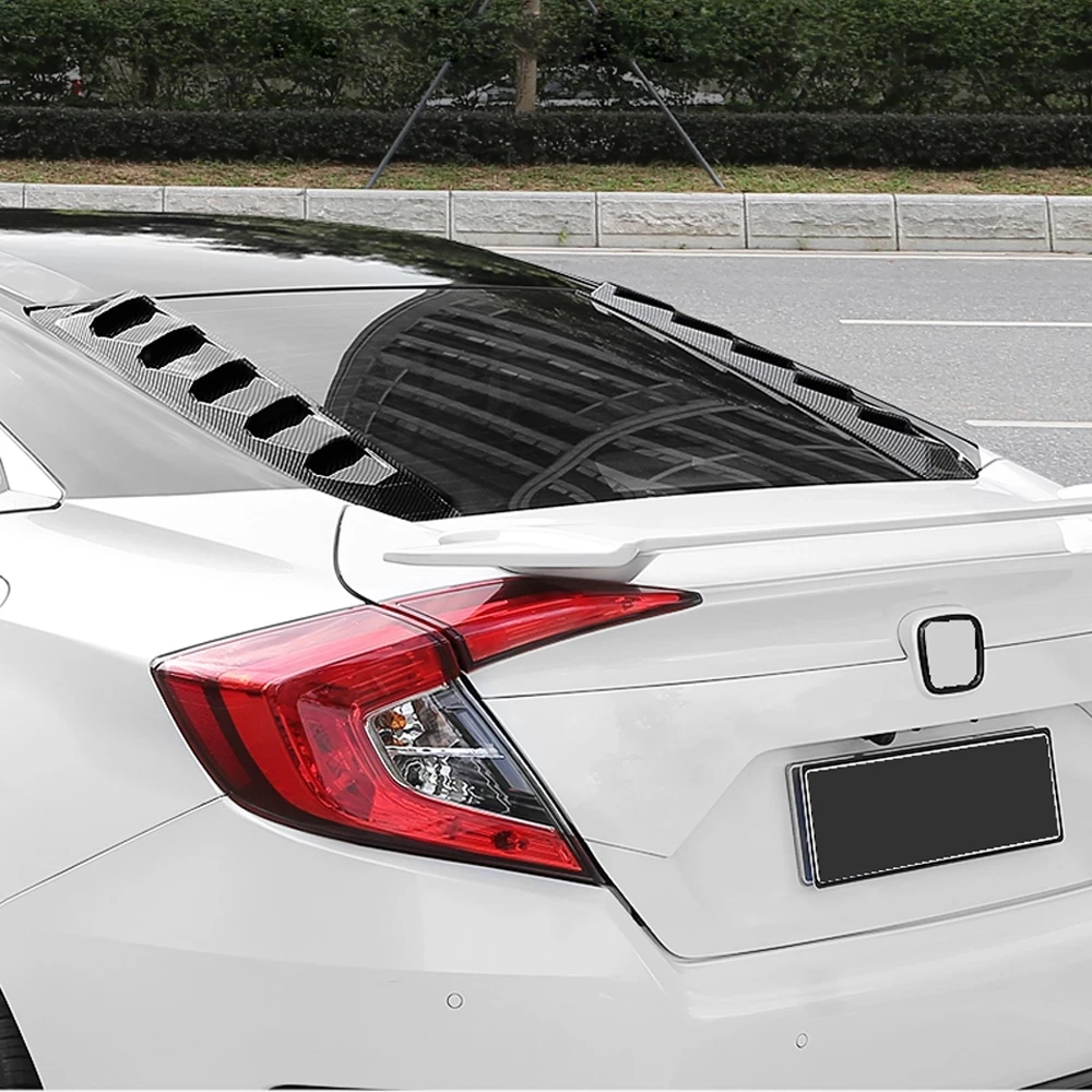 

2pcs Car Accessories Rear Back Side Window Louvers Shutters Blinds Cover Trim For Honda Civic 10th Gen Sedan 2016-2020 Exterior