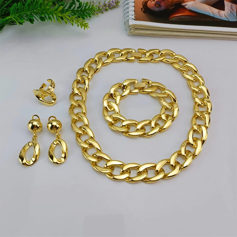 Женский комплект из колье и браслета нержавеющей стали