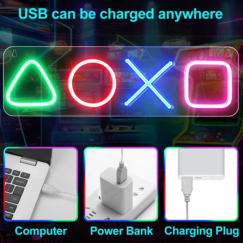 Игровой неоновый светильник Icon для PS4 декоративная лампа управления вывесками