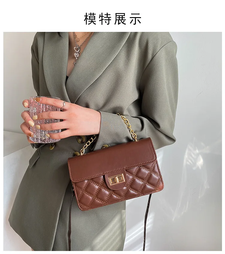 

Simple Casual Small Shoulder Bag Female Popular Trend Fashion Chain Handbag Women Designer Lock Messenger Bag