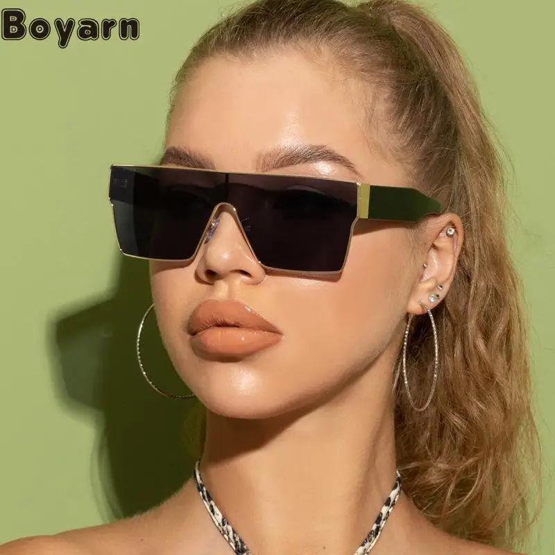 

Boyarn New Steampunk Fashion Square Sunglasses Women's Fashion One-piece Sunglasses Men's Insfeng Street Photography Sungla