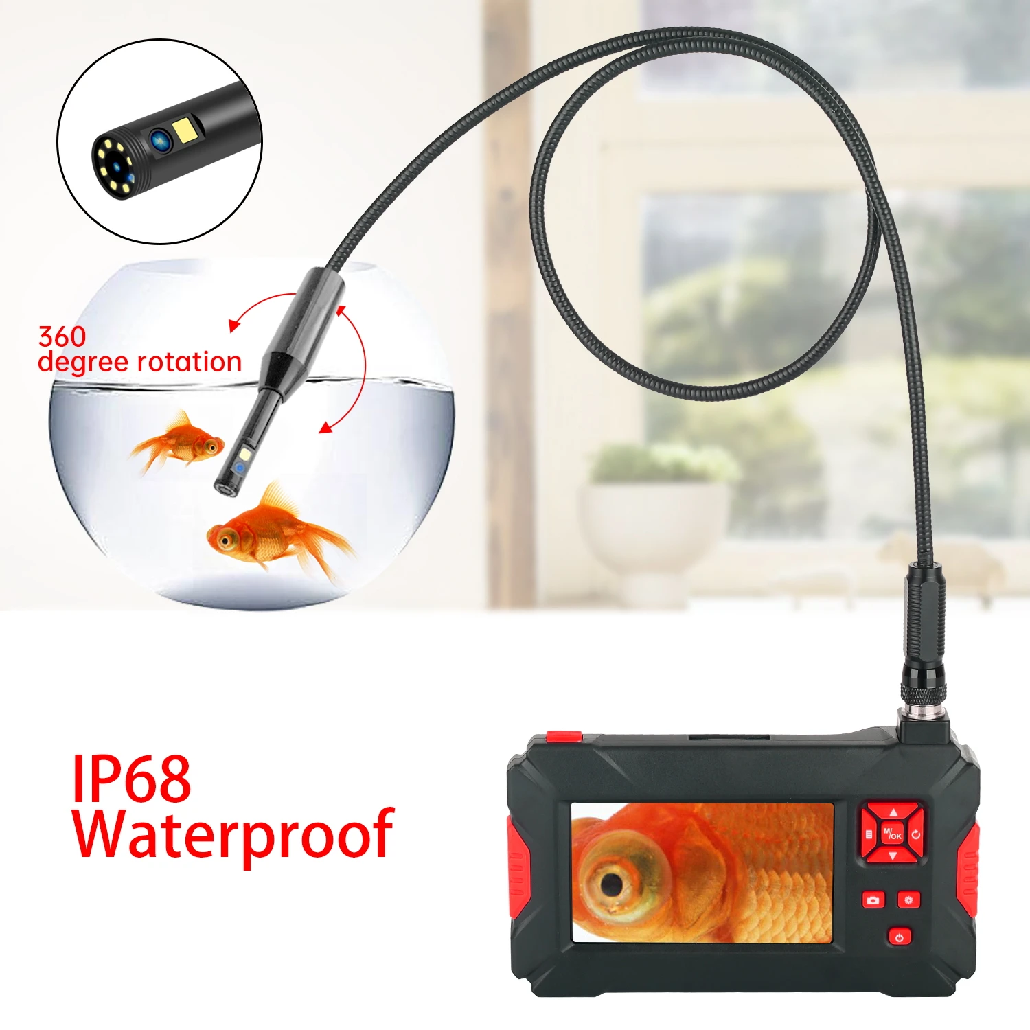 

Newest HD 1080P Intelligent 360 degree Rotation Camera 4.3 Inch Screen Tube Borescope camera P300 Dual lens Endoscope