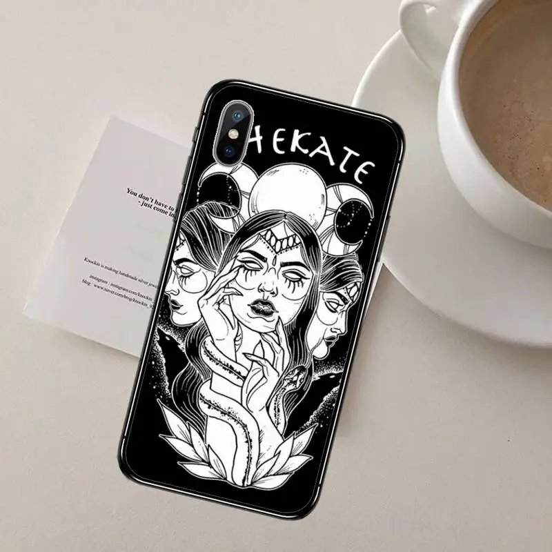 Тройной чехол для телефона с изображением Луны богини Hecate таро карты iphone 12 11 13 7 8 6