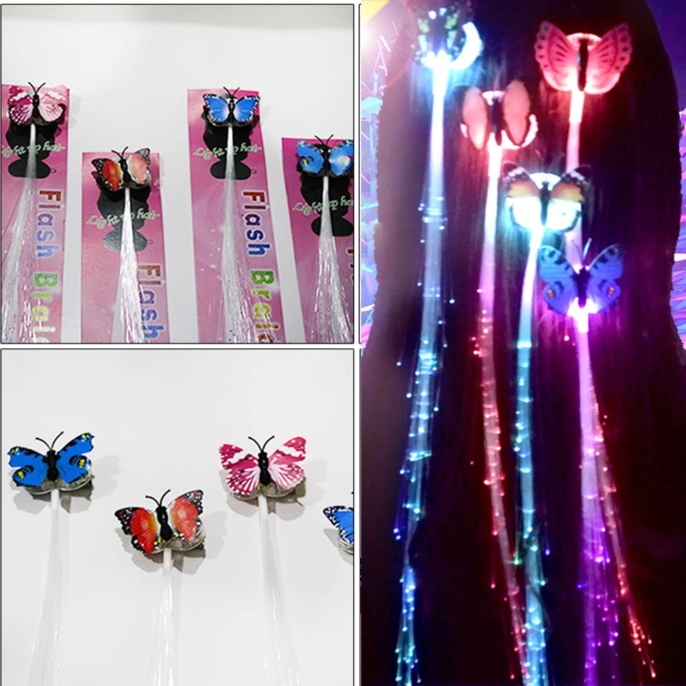 

Butterfly hairpin Color Random Glowing Hair Clips Headwear Hair braid Led Light-emitting Hair Clips Hair Accessories Hair Clips