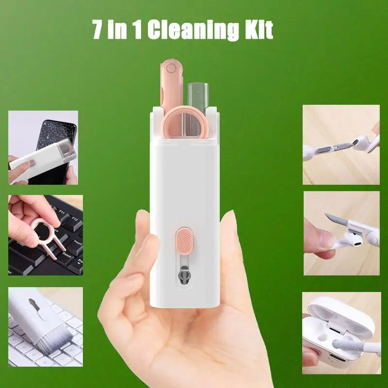 Enlarge 10pcs 7-in-1 Multi-function Bluetooth-compatible Headset Cleaning Pen Portable Earbuds Cleaner Kit For Computer Mobile Phone