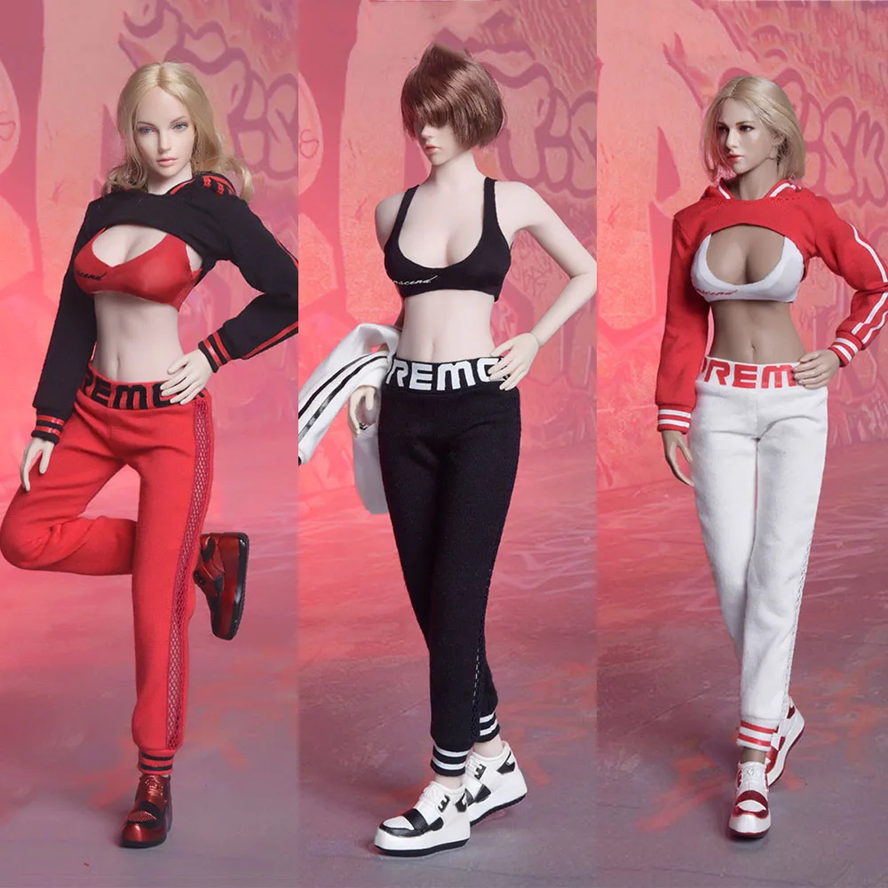 

Fire Girl Toys Fg059 1/6 Female Soldier Long Sleeved Hooded Sweater Casual Pants Sneakers Shoes Uniform Fit 12" Action Figure