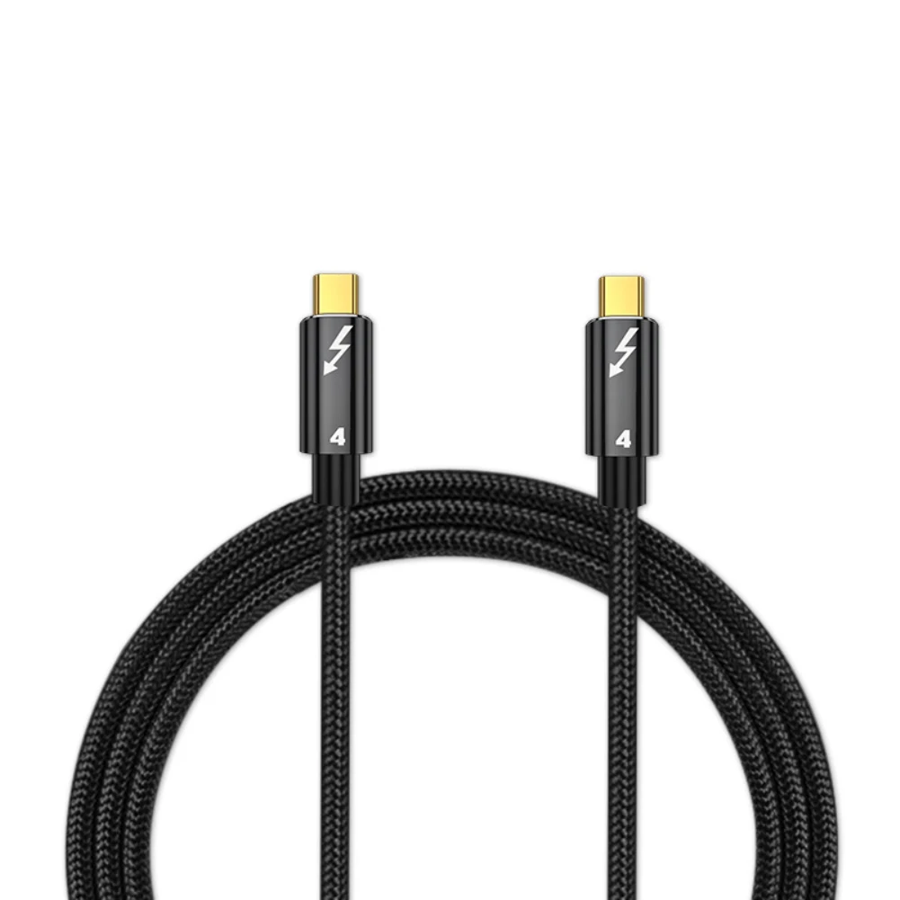 Фото RYRA Thunderbolt 4 линия передачи данных 8K @ 60 Гц передача данных 100 Вт 5A Быстрая зарядка Tpyec двойная головка полнофункциональная линия соединения №5