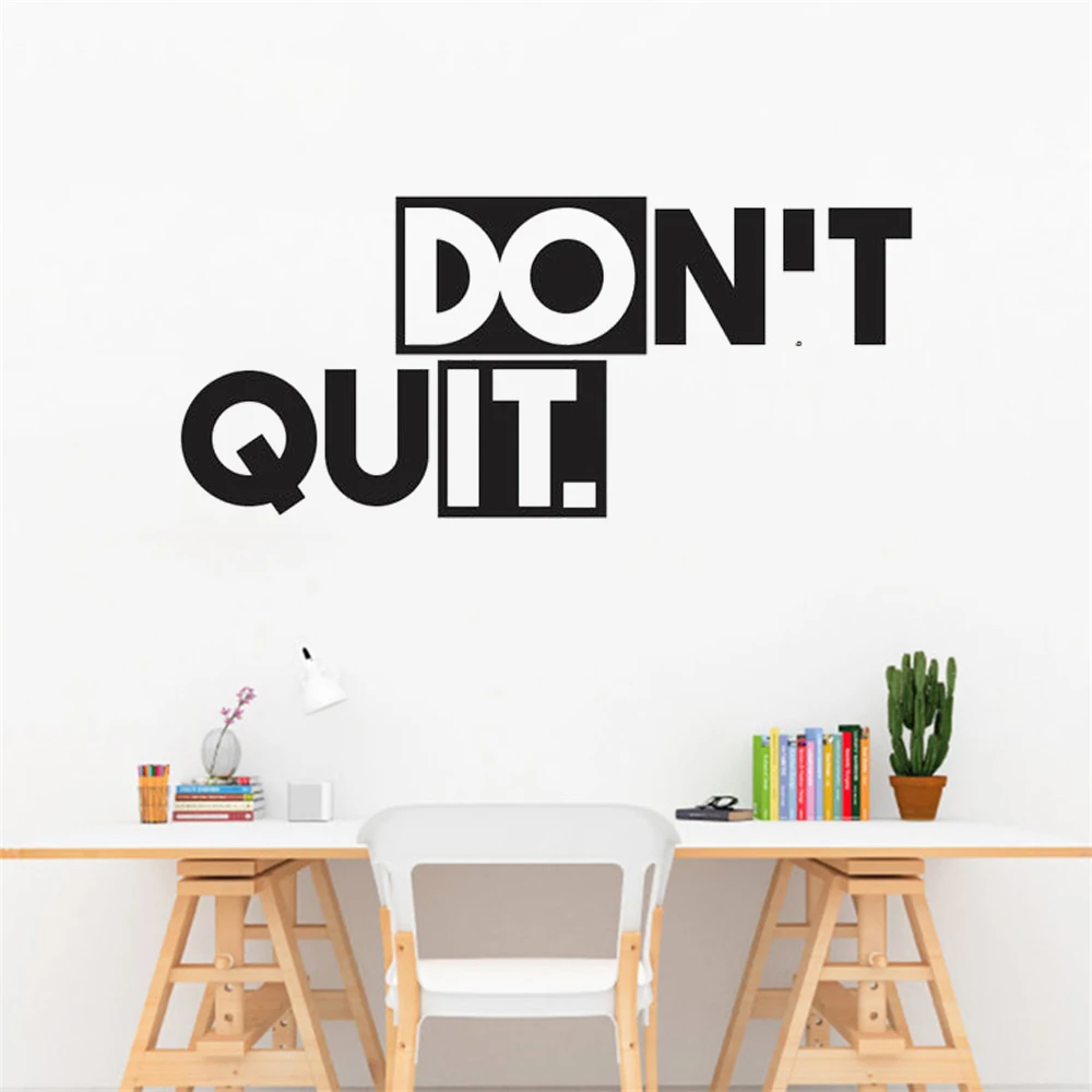 

DON'T QUIT Inspiring Quotes Wall Stickers Vinyl Decals For Bedroom Livingroom Decor Murals Removable Wallpaper DW14525