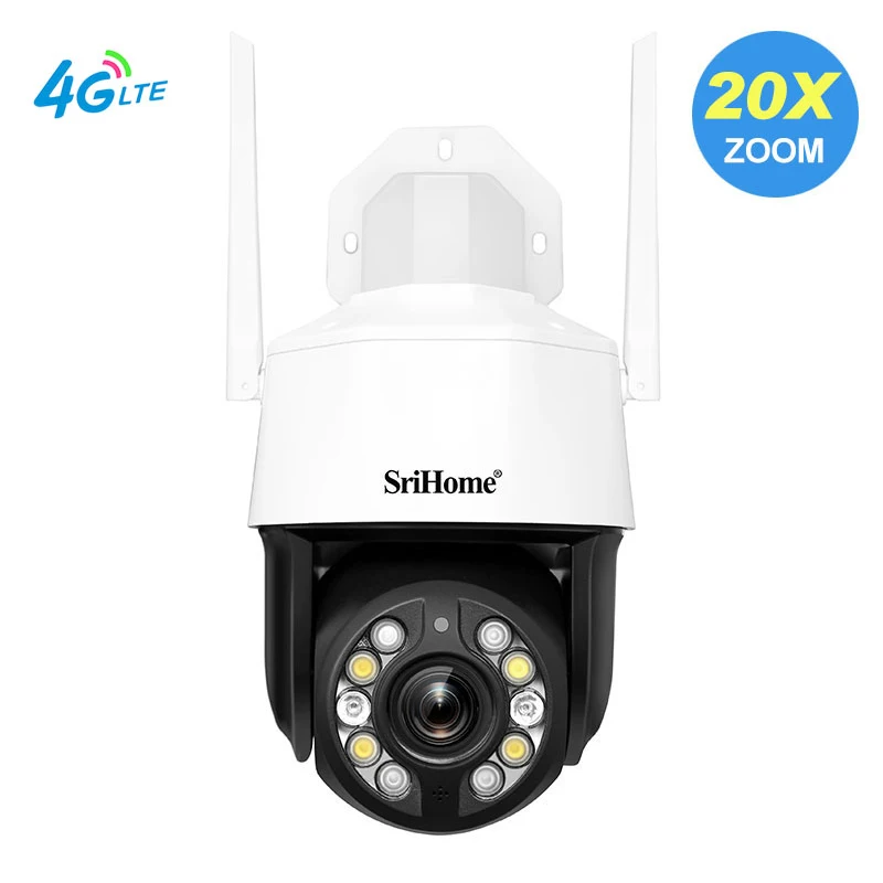 5MP 4G LTE IP Camera 20X Optical Zoom Waterproof AI Smart Auto Tracking Color Night Vision Video Surveillance Security CCTV PTZ
