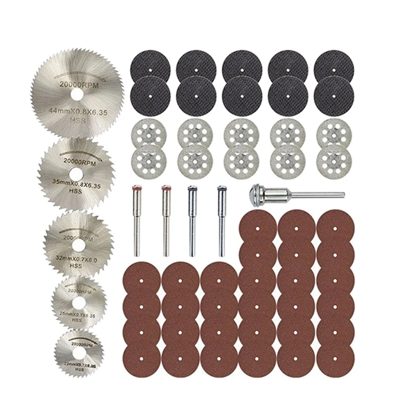 AT14 60 Pcs Diamond Saw Blade Set HSS Mini Circular Saw Blade For Dremel Rotary Tools Resin Cut-Off Wheels