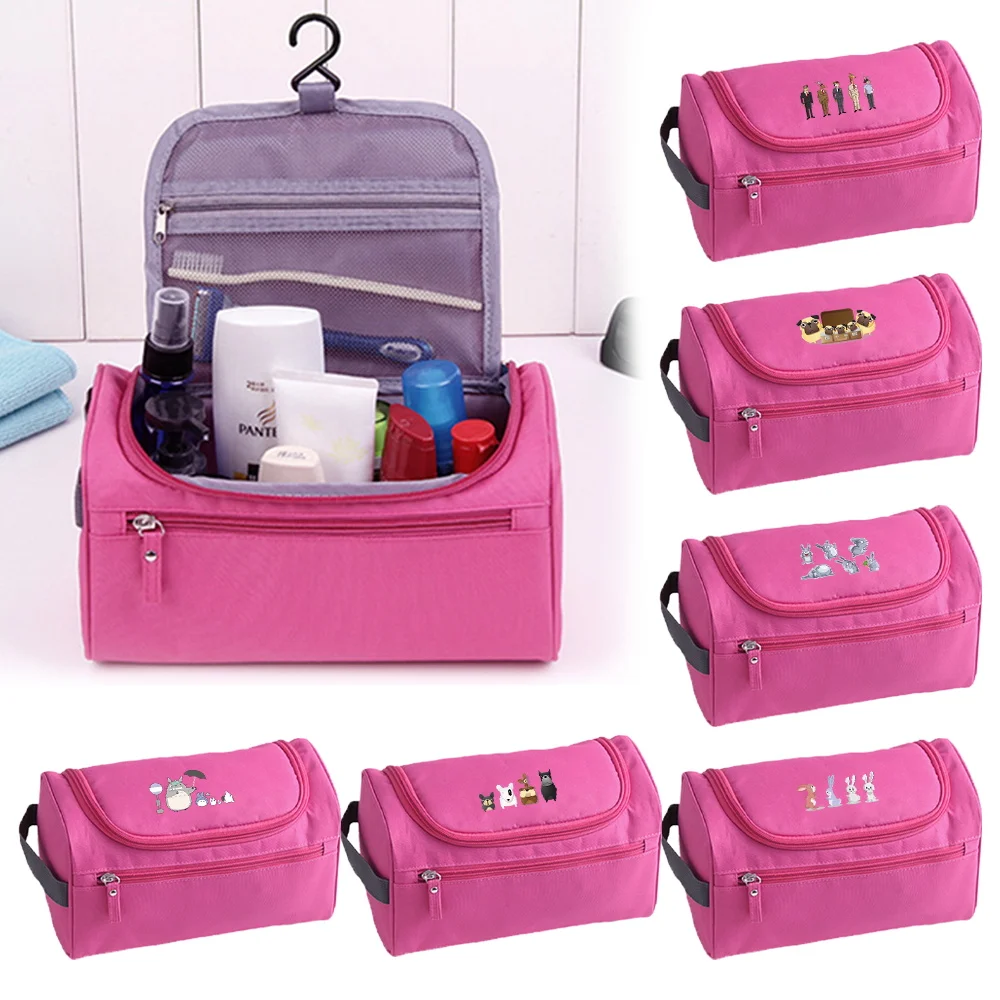 

Women Travel Storage Wash Makeup Up Bag Zipper Waterproof Cosmetic Bags Cartoon Print Beauty Case Organizer Toiletry Kits Pouch