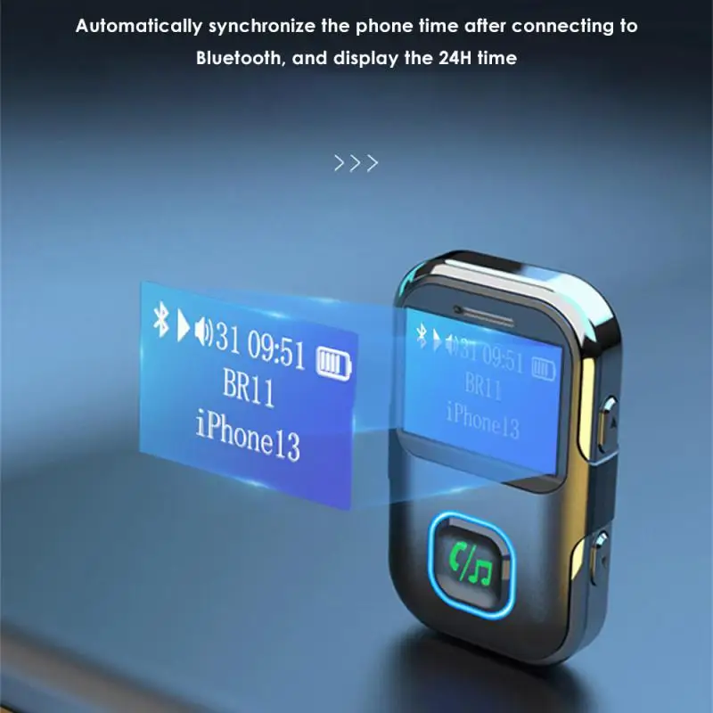 

BR11 New Bluetooth Receiver With Display Bluetooth 5.3 Stereo Low Power Audio Receiver Universal Noise Reduction Music Player