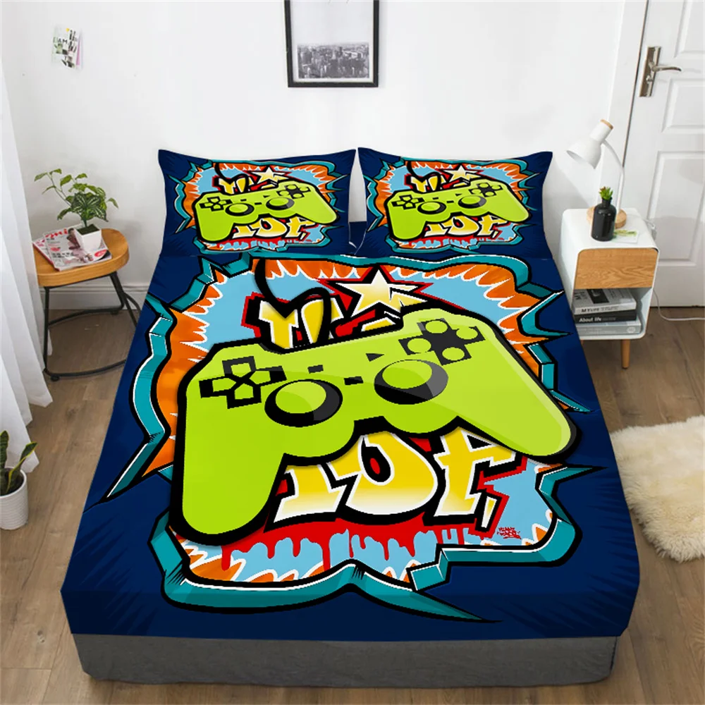 

Game 3D Comforter Bedding Set Twin Bed Sets Teens Children Home Textiles Cotton Print Fitted Sheets Bedspreads Queen Sheet