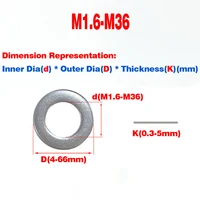 304 stainless steel metal gasket screw flat washer enlarged and thickened thin meson round m1 6m3m4m5m36