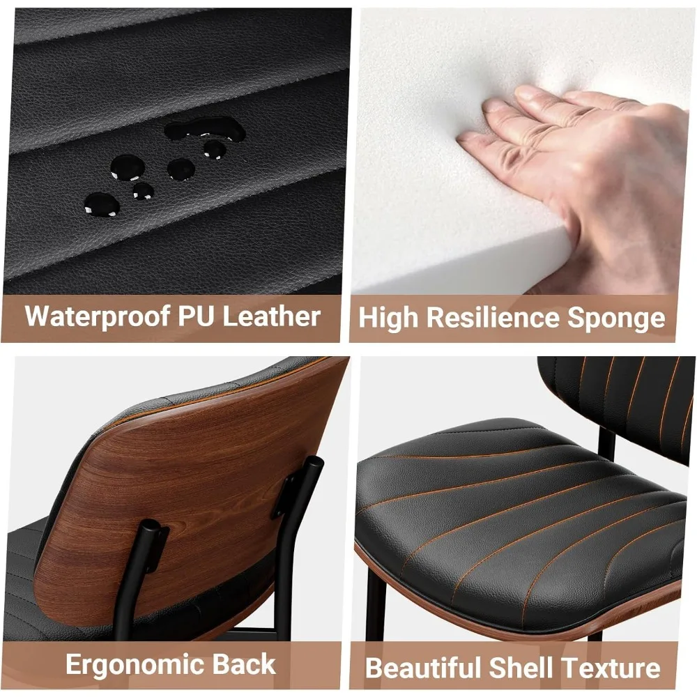 Набор из 4 обеденных стульев современная обивка искусственной кожи середины века