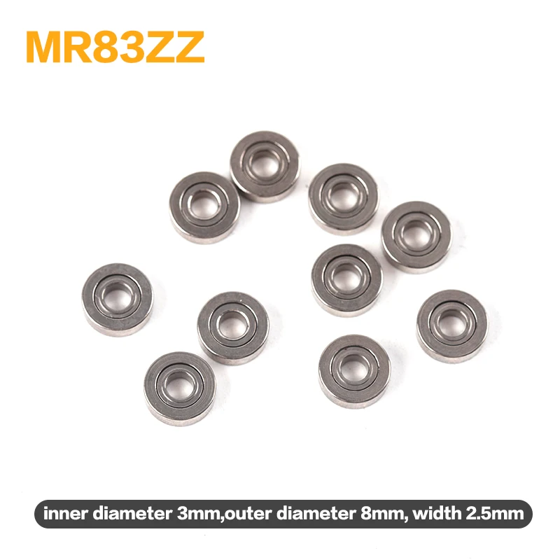 

10pcs High Quality MR Series MR52ZZ MR63ZZ MR83ZZ MR62ZZ MR74ZZ Bearing Mini Size Metal Shielded Ball Bearings Hardware