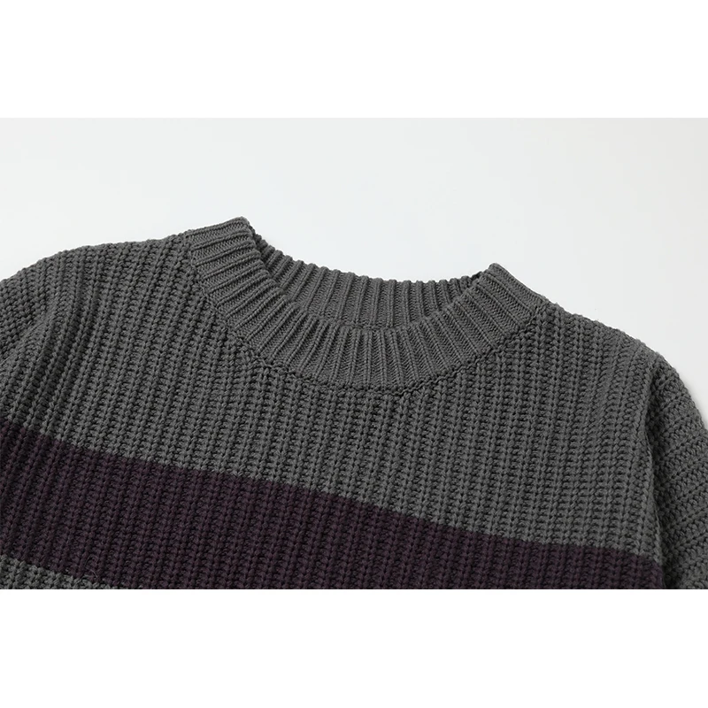 Мужской/женский трикотажный свитер в полоску стиле Харадзюку