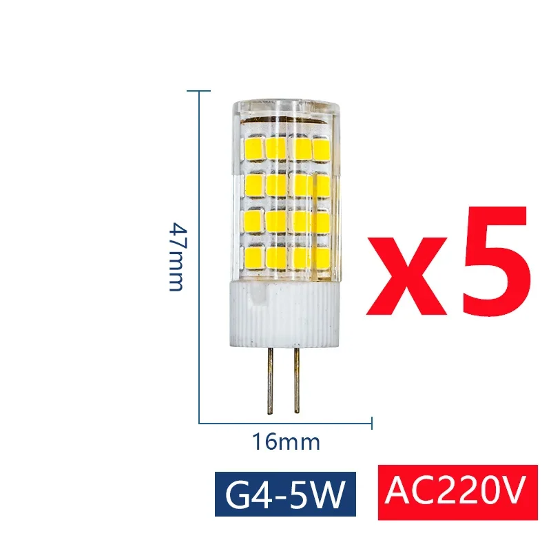 

5 шт. светодиодная лампа GRZBI G4 3Вт 5Вт 9Вт 220В