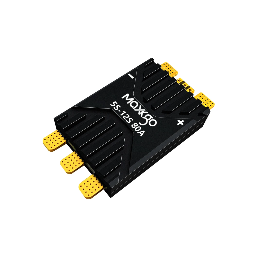 Фото MAXKGO 80A 5-12S AM32 ESC Dshot 128KHz PWM с высокой частотой перепрограммирования для мультироторных сельскохозяйственных БПЛА, дронов и самолетов с фиксированным крылом №3