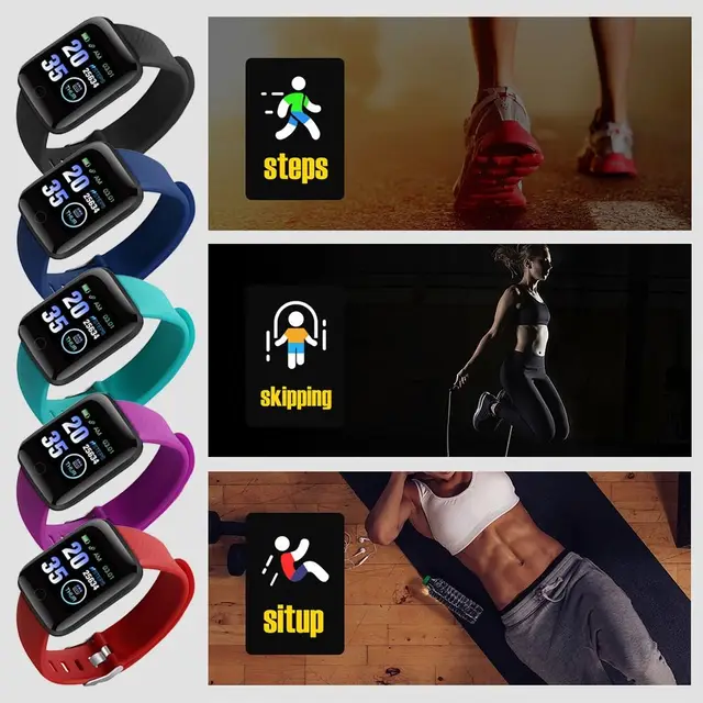 116plus Smart Bracelet 1.44 Screen Heart Rate And Blood Pressure Monitoring D13 Exercise Meter Step Health 116S Smart Bracelet 3