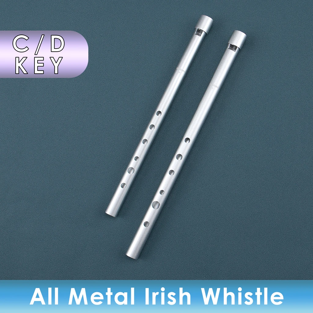 Advanced C & D Irish Whistle Tin Penny Whistle 6 Holes Flute Woodwind Instrument For Beginners Intermediates Experts Folk Music