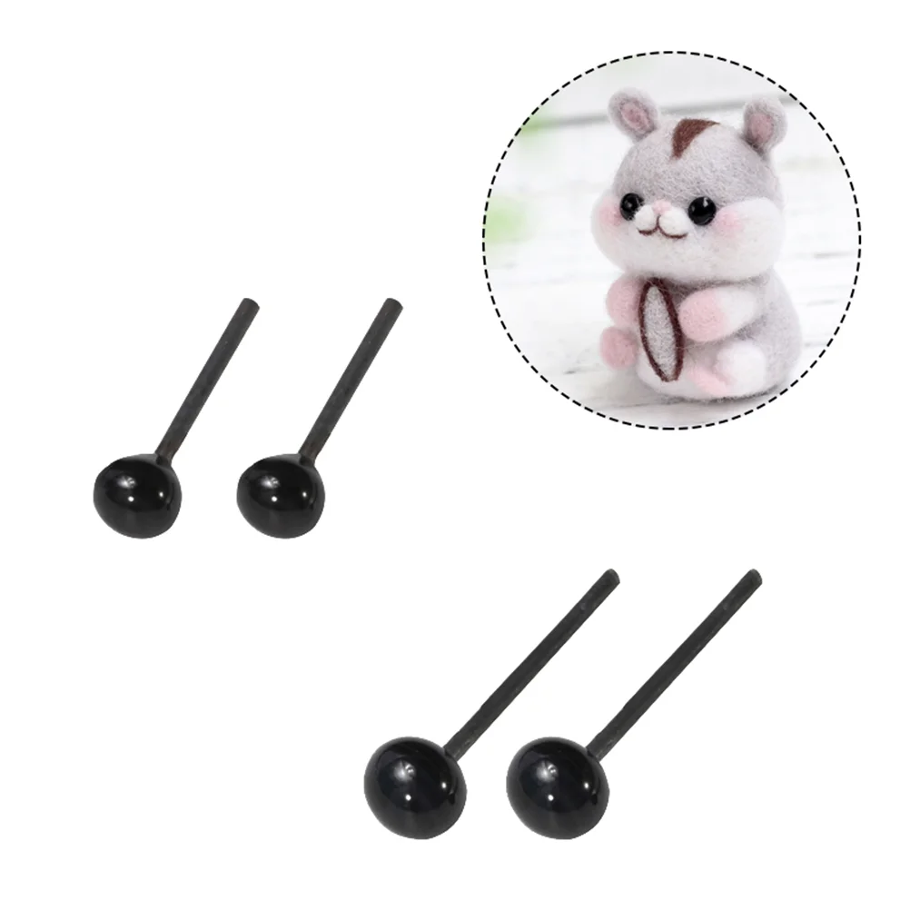 50 Pairs DIY Animal Eyes Black Eye Glass for Plush Toy Scrapbooking Crafts Projects-2mm eyes