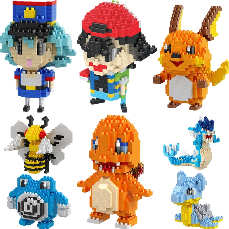 Новинка 2022, маленькие строительные блоки TAKARA TOMY с покемонами, маленькие Мультяшные модели животных Picachu, образовательная игра, графика, игру...