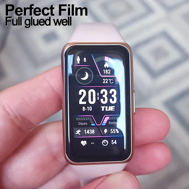 Полная изогнутая защитная пленка 30D для умных часов Huawei Watch Fit 2 мягкая Honor Band 6 7